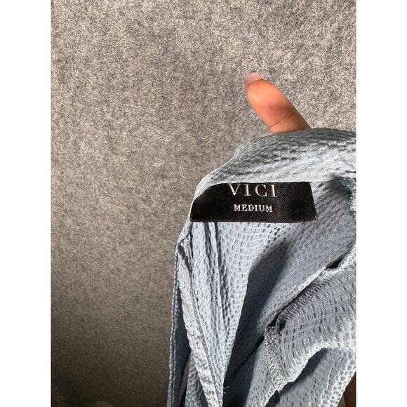 Vici Dress Women Medium Blue Call Me Angel Textured Satin‎ - Picture 6 of 7